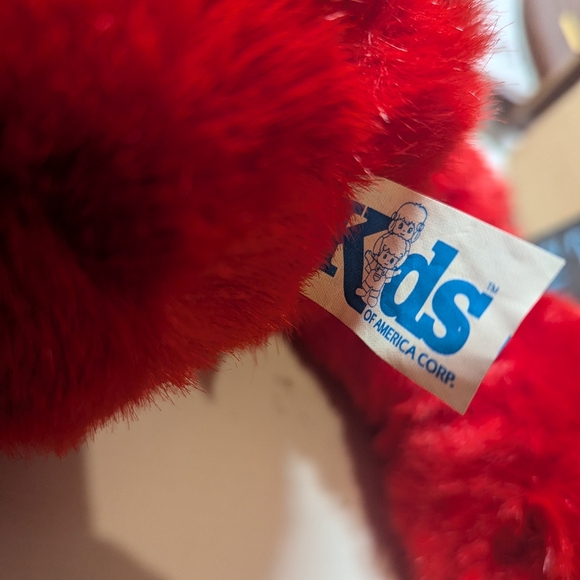 VINTAGE NEW VALENTINES DAY DEVIL RED PLUSH TEDDY BEAR WITH HORNS AND CAPE NWT - Picture 7 of 9